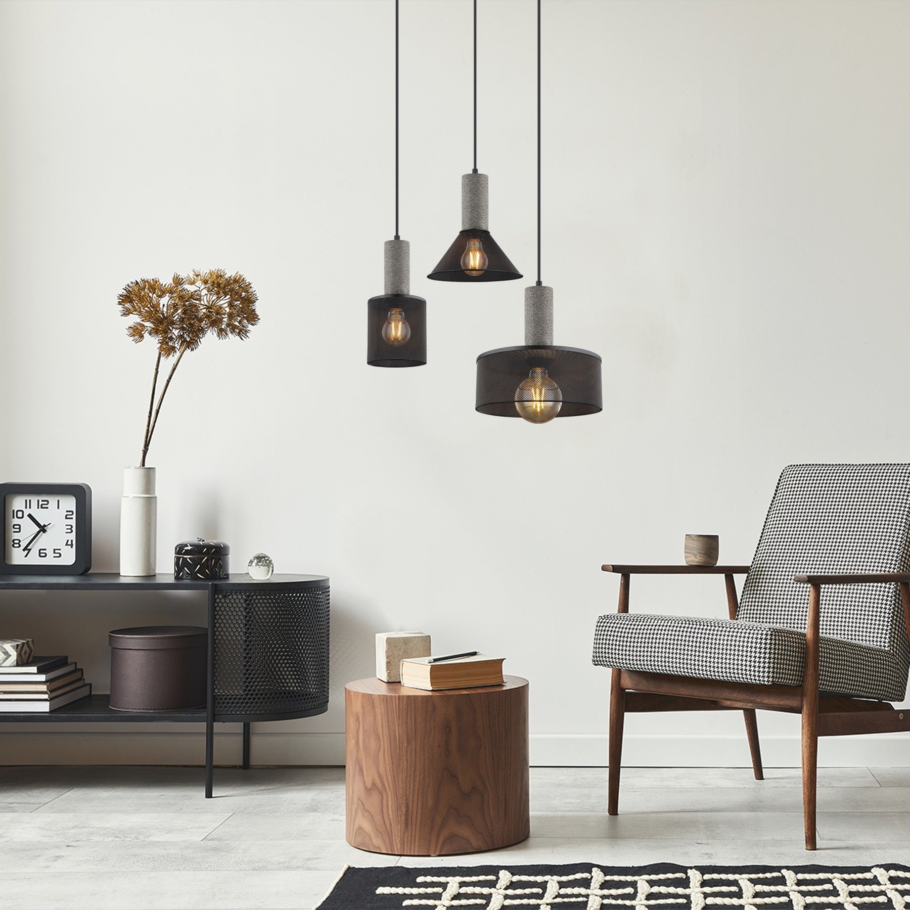 Lighten Chance 1 Pack Modern Black Pendant Light Fixture, 8.25" Industrial Rustic Hanging Lamp, Adjustable Ceiling Island Lighting Fixture For Bedroom Living Room Kitchen Sink Cafe