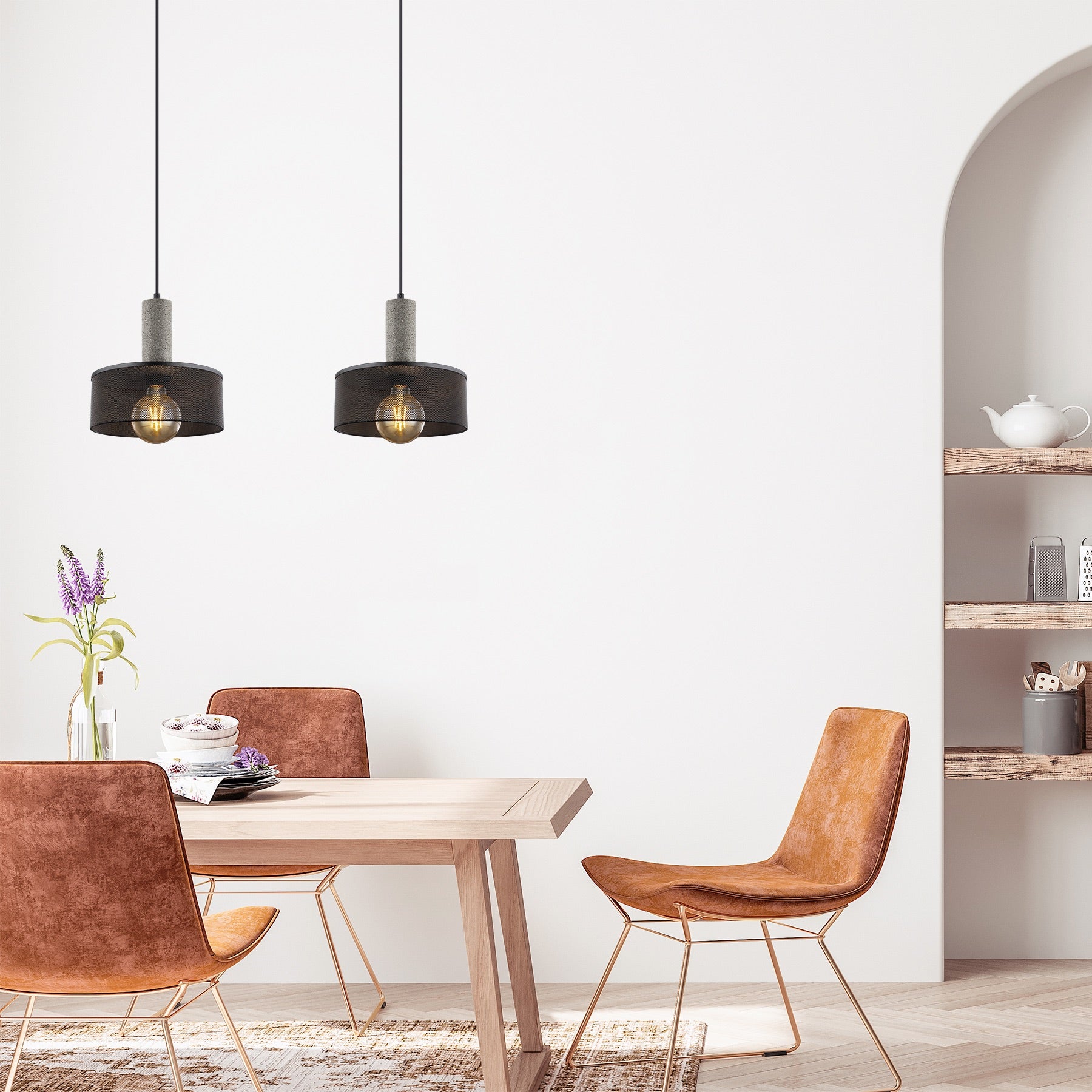 Lighten Chance 1 Pack Farmhouse Pendant Light Kitchen Island, 9.82" Modern Black Hanging Ceiling Lighting Fixture, Industrial Farmhouse Metal Lampshade Lamp Shade, Sloped Ceiling Adjustable