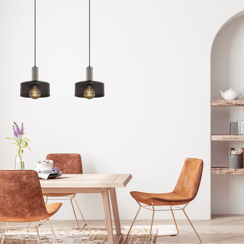 Lighten Chance 1 Pack Farmhouse Pendant Light Kitchen Island, 9.82" Modern Black Hanging Ceiling Lighting Fixture, Industrial Farmhouse Metal Lampshade Lamp Shade, Sloped Ceiling Adjustable